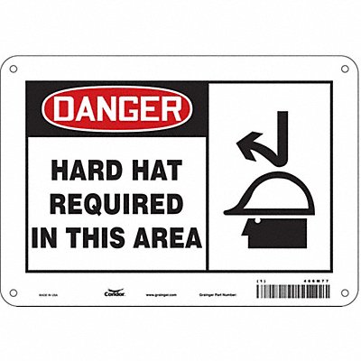 CONDOR 466M77 Safety Sign 7 in x 10 in Aluminum