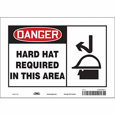 CONDOR 466M81 Safety Sign 7 in x 10 in Vinyl