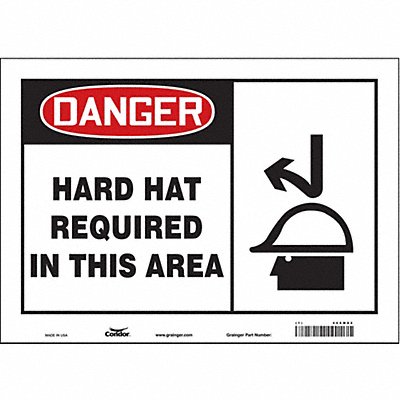 CONDOR 466M82 Safety Sign 10 in x 14 in Vinyl