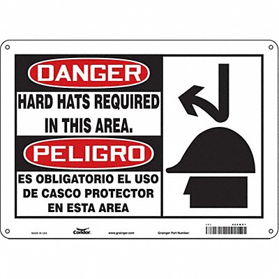 CONDOR 466M91 Safety Sign 10 in x 14 in Aluminum