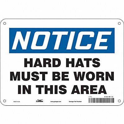 CONDOR 466N13 Safety Sign 7 in x 10 in Polyethylene