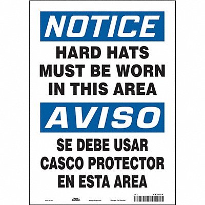 CONDOR 466N25 Safety Sign 14 in x 10 in Vinyl