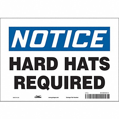 CONDOR 466N34 Safety Sign 7 inx10 in Vinyl
