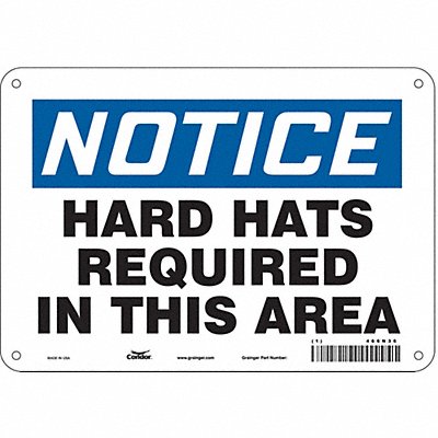 CONDOR 466N36 Safety Sign 7 in x 10 in Aluminum