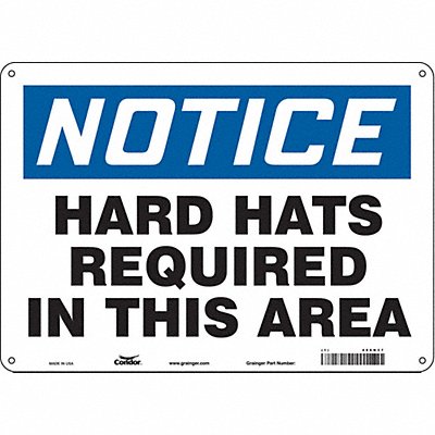 CONDOR 466N37 Safety Sign 10 in x 14 in Aluminum