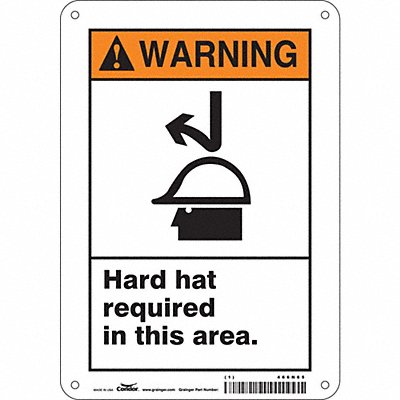 CONDOR 466N65 Safety Sign 10 in x 7 in Aluminum