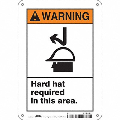 CONDOR 466N66 Safety Sign 10 in x 7 in Polyethylene