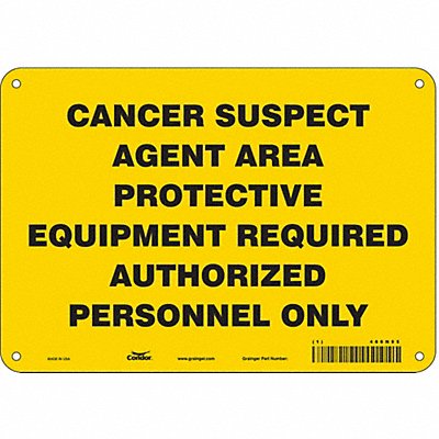 CONDOR 466N95 Safety Sign 7 inx10 in Polyethylene