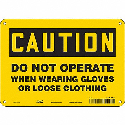 CONDOR 466P10 Safety Sign 7 in x 10 in Aluminum