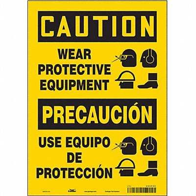 CONDOR 466P59 Safety Sign 14 in x 10 in Vinyl