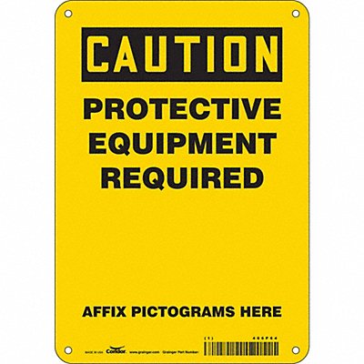 CONDOR 466P64 Safety Sign 10 in x 7 in Polyethylene