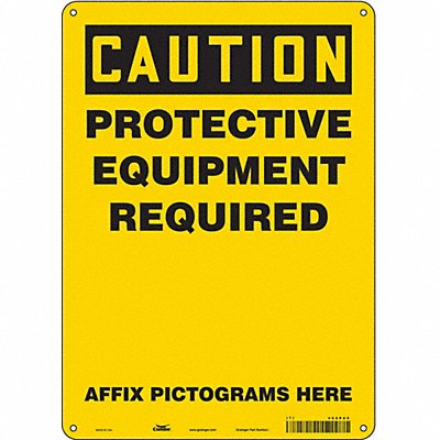 CONDOR 466P65 Safety Sign 14 inx10 in Polyethylene