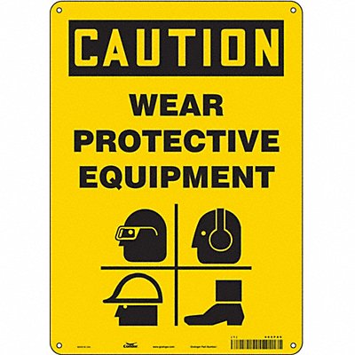 CONDOR 466P89 Safety Sign 14 in x 10 in Polyethylene