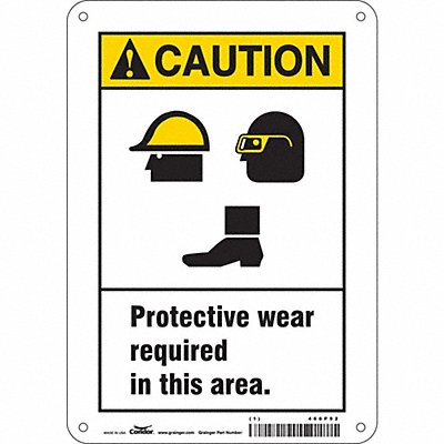 CONDOR 466P92 Safety Sign 10 inx7 in Aluminum
