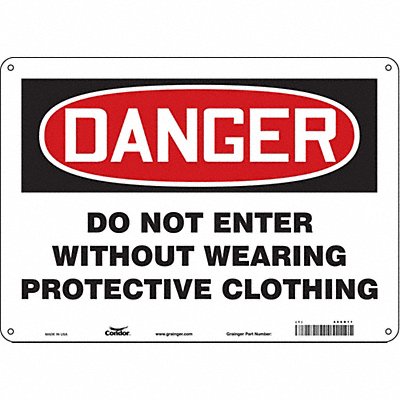 CONDOR 466R11 Safety Sign 10 in x 14 in Polyethylene