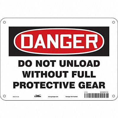 CONDOR 466R14 Safety Sign 7 in x 10 in Aluminum