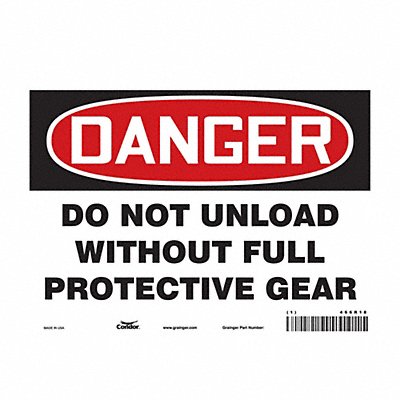 CONDOR 466R18 Safety Sign 7 in x 10 in Vinyl