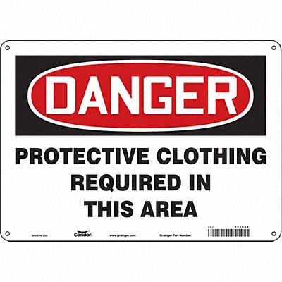 CONDOR 466R23 K0543 Safety Sign 10 in x 14 in Polyethylene