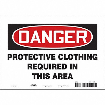 CONDOR 466R24 K0543 Safety Sign 7 in x 10 in Vinyl