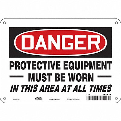 CONDOR 466R32 Safety Sign 7 in x 10 in Aluminum