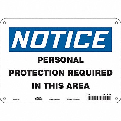 CONDOR 466R52 Safety Sign 7 in x 10 in Aluminum