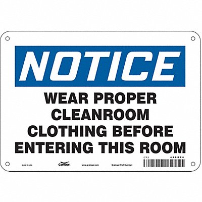 CONDOR 466R58 Safety Sign 7 in x 10 in Aluminum