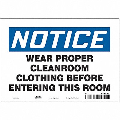 CONDOR 466R62 Safety Sign 7 inx10 in Vinyl