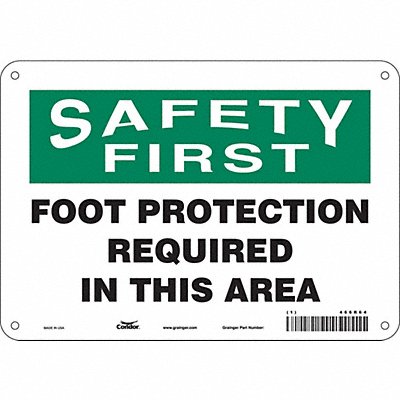 CONDOR 466R64 Safety Sign 7 in x 10 in Aluminum