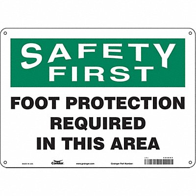CONDOR 466R65 Safety Sign 10 in x 14 in Aluminum
