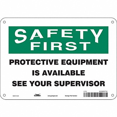 CONDOR 466R72 Safety Sign 7 in x 10 in Aluminum