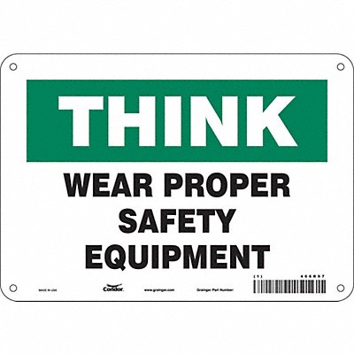 CONDOR 466R97 Safety Sign 7 in x 10 in Polyethylene