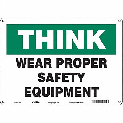 CONDOR 466R99 Safety Sign 10 inx14 in Polyethylene
