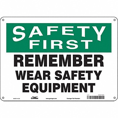 CONDOR 466T05 Safety Sign 10 inx14 in Aluminum