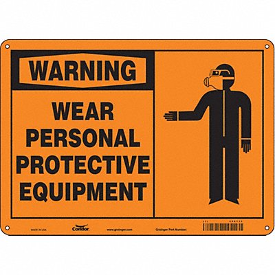 CONDOR 466T11 Safety Sign 10 inx14 in Aluminum
