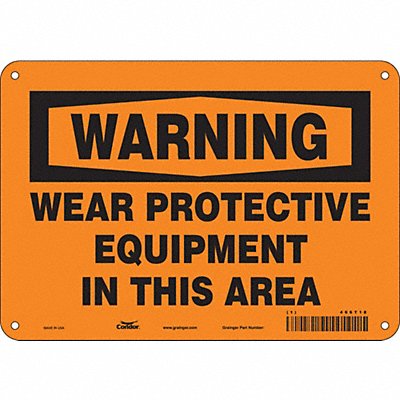 CONDOR 466T18 Safety Sign 7 in x 10 in Polyethylene