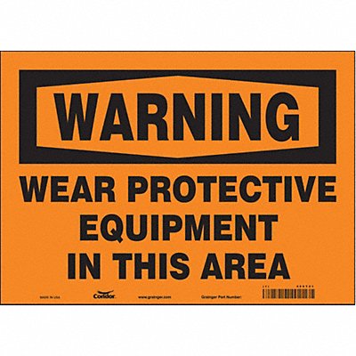 CONDOR 466T21 Safety Sign 10 in x 14 in Vinyl