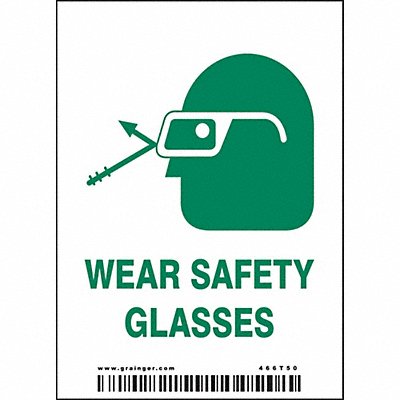 CONDOR 466T50 Safety Sign 4in x 2.875in Vinyl PK25