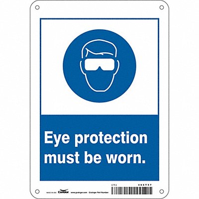 CONDOR 466T57 Safety Sign 10 inx7 in Aluminum