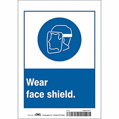 CONDOR 466T67 Safety Sign 10 in x 7 in Vinyl