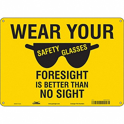 CONDOR 466T83 Safety Sign 10 in x 14 in Aluminum