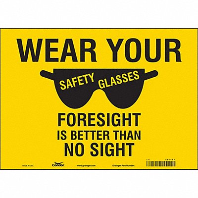 CONDOR 466T87 Safety Sign 10 in x 14 in Vinyl