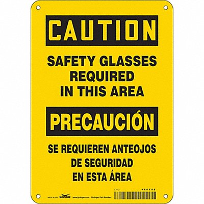 CONDOR 466T95 Safety Sign 10 inx7 in Aluminum