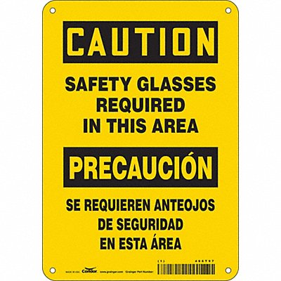 CONDOR 466T97 Safety Sign 10 inx7 in Polyethylene
