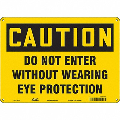 CONDOR 466U85 Safety Sign 10 inx14 in Aluminum