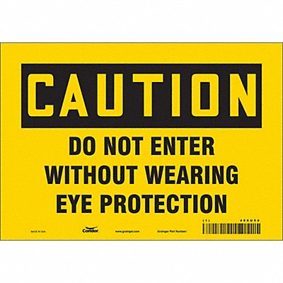 CONDOR 466U90 Safety Sign 7 inx10 in Vinyl