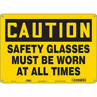 CONDOR 466U93 Safety Sign 10 inx14 in Aluminum