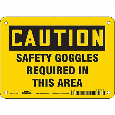 CONDOR 466U99 Safety Sign 5 in x 7 in Aluminum
