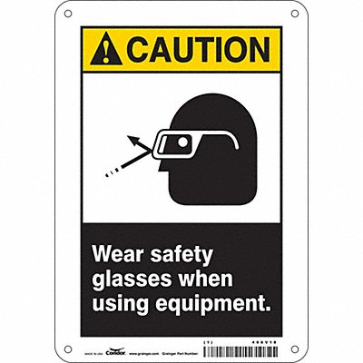 CONDOR 466V18 Safety Sign 10 inx7 in Aluminum
