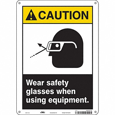 CONDOR 466V19 Safety Sign 14 inx10 in Aluminum