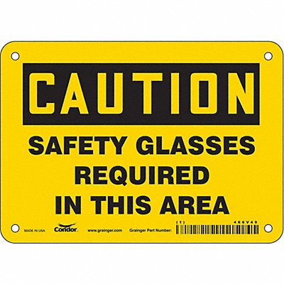 CONDOR 466V49 Safety Sign 5 in x 7 in Aluminum